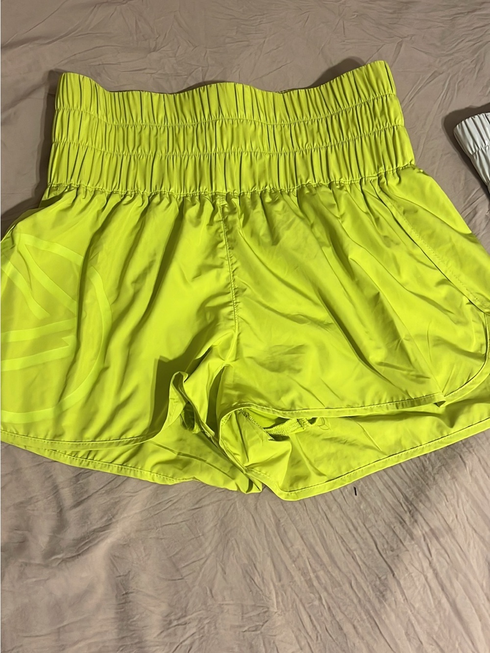 Women’s High-Rise Neon Yellow Athletic Shorts